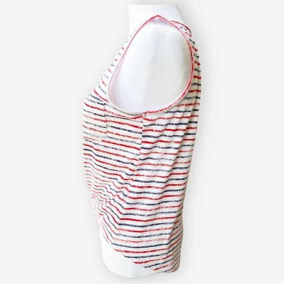 Rebellious One Sleeveless Striped Tie Front Lightweight Tank Top Shirt. Small. - Picture 4 of 9